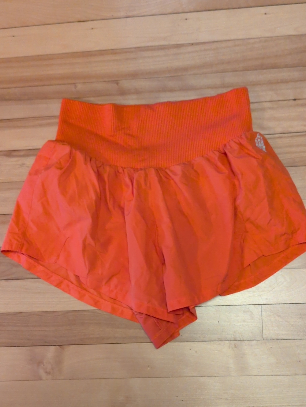 Free People Movement Carpe Diem Bright Orange High-Rise Athletic Skort Shorts